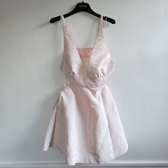 New LoveShackFancy Till Bow Embellished Pink Mist Mini Dress Size 10 NWT - Picture 10 of 14